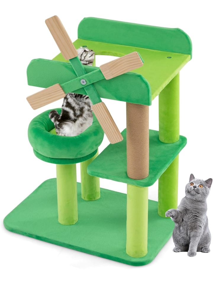 COSTWAY Kleiner Kratzbaum Windmühle in Grün günstig kaufen onesize