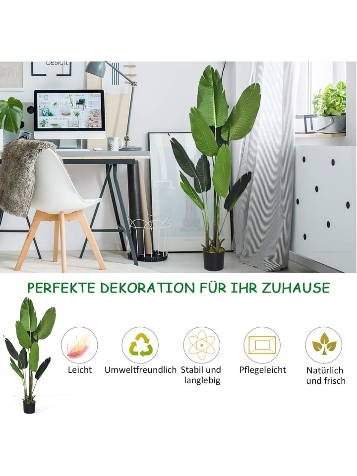 COSTWAY Kunstpflanze 160 cm in Grün günstig kaufen onesize
