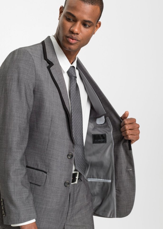 Anzug (3-tlg.Set): Sakko, Hose, Krawatte Slim Fit