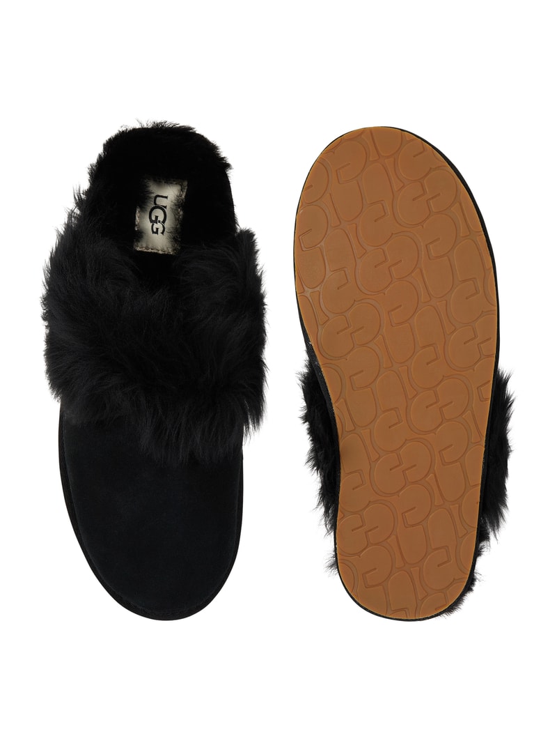 Hausschuhe aus Veloursleder Modell 'Scuff Sis' in schwarz