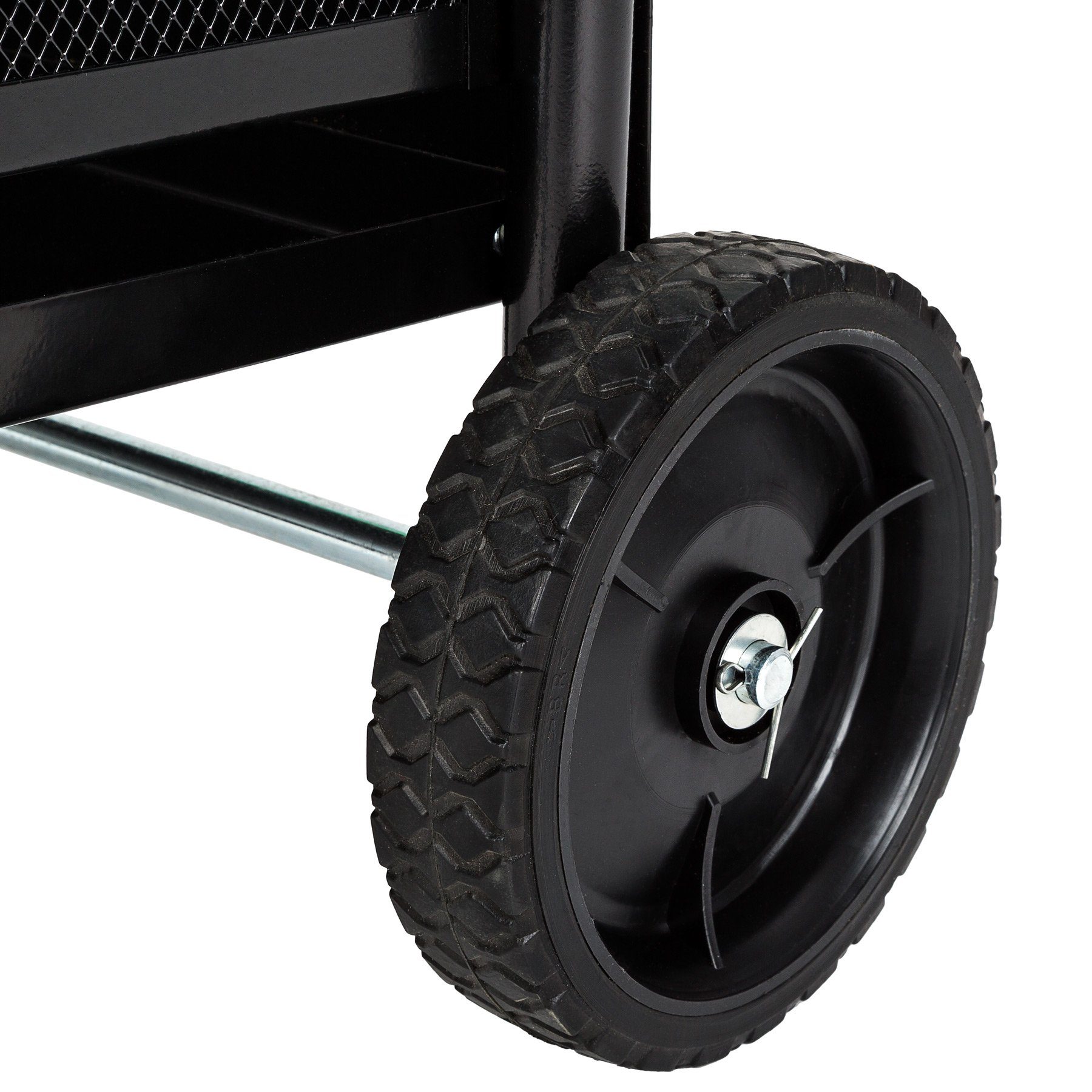 tectake Kaminholzregal Kaminholzwagen mit Schaufel, Schürhaken und Besen, BxTxH:38,00x42,50x80,50 cm