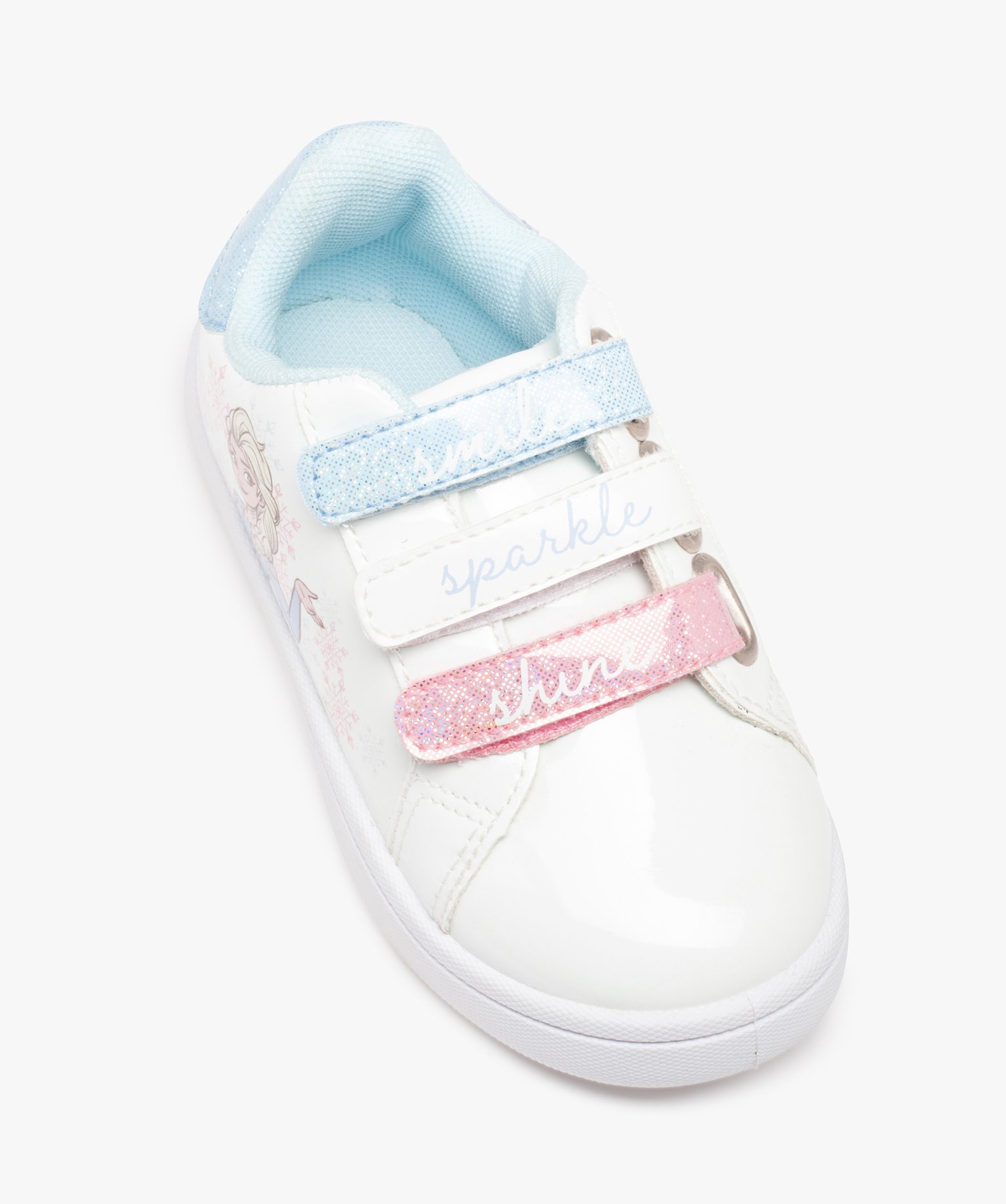 Baskets fille vernies à détails brillants - Reine des neiges blanc | GEMO