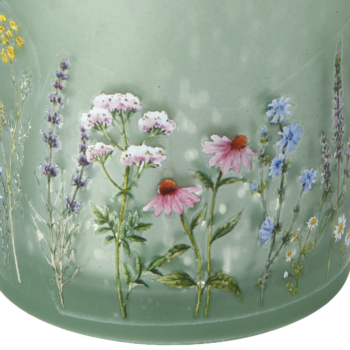 Windlicht mit Blumen-Motiv