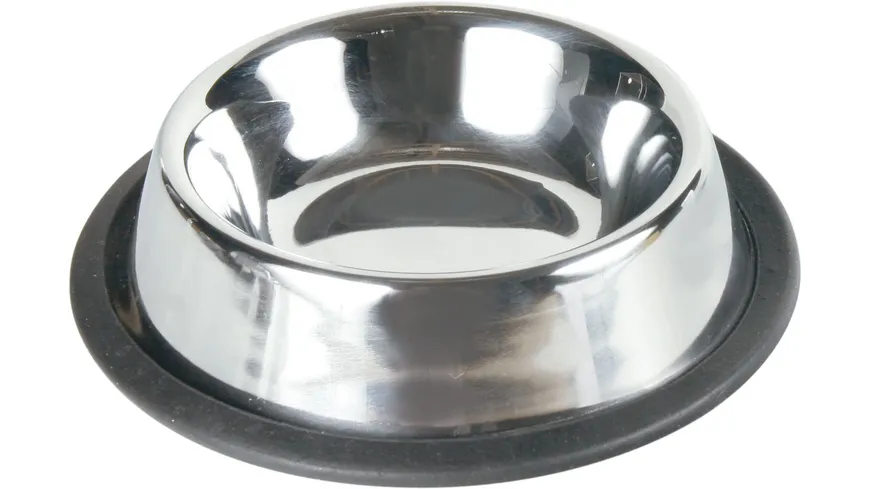 Trixie Edelstahlnapf mit Gummiring ø 11 cm / 0,2 Liter Katzenzubehör