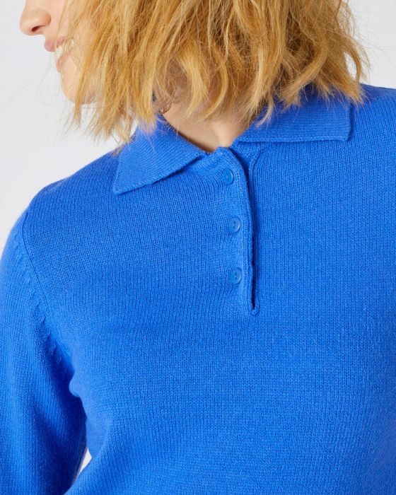 Pull col polo manches longues