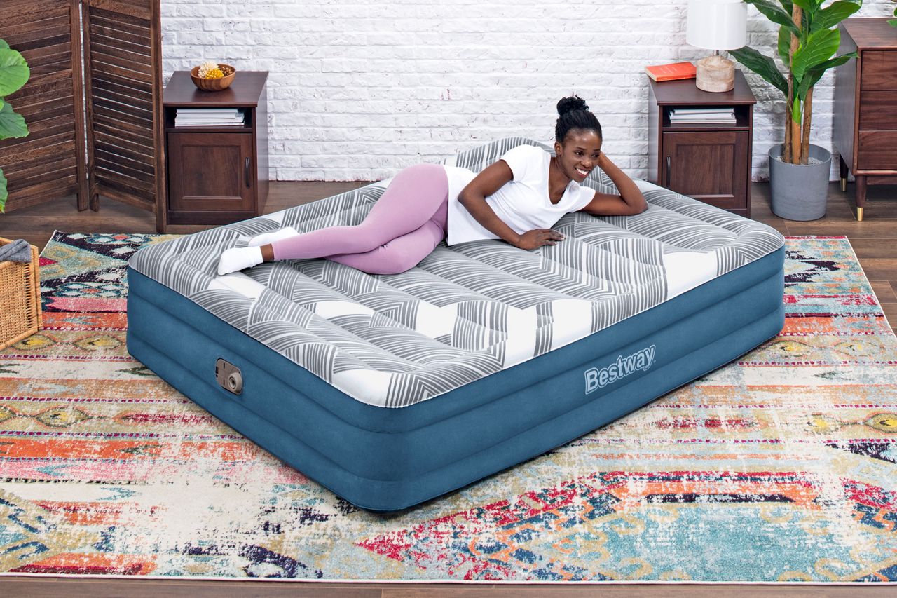 Bestway TriTech™ Doppelluftbett Fashion Flock™ mit Oberfläche & Elektropumpe