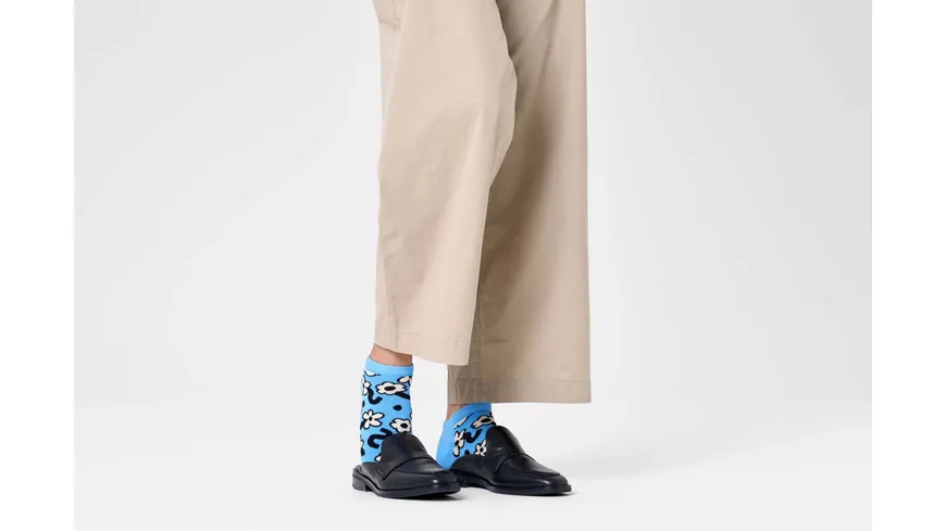 Happy Socks Unisex Sneaker Socken Dancing Flower Light Blue