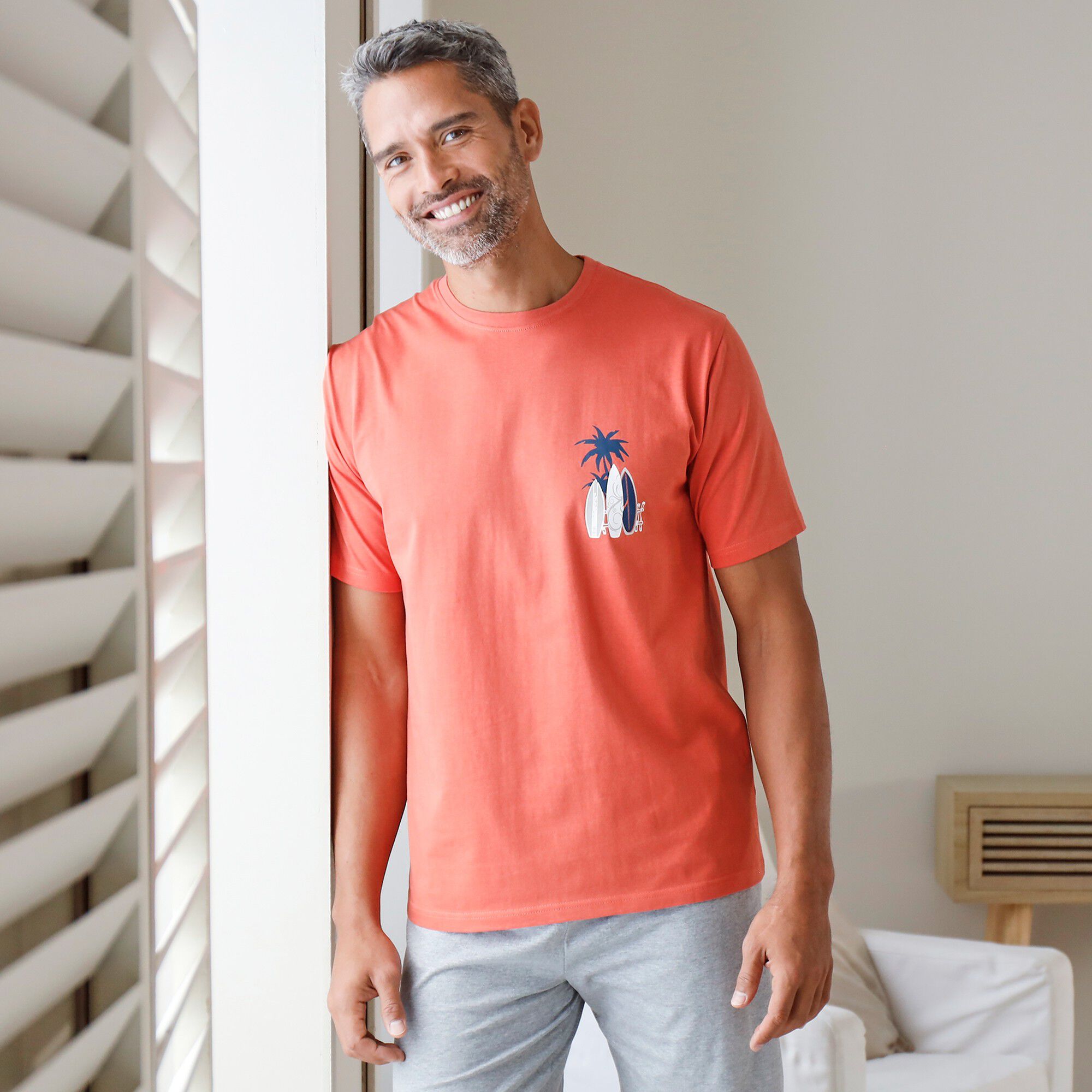 Tee-shirt pyjama manches courtes motif surf
