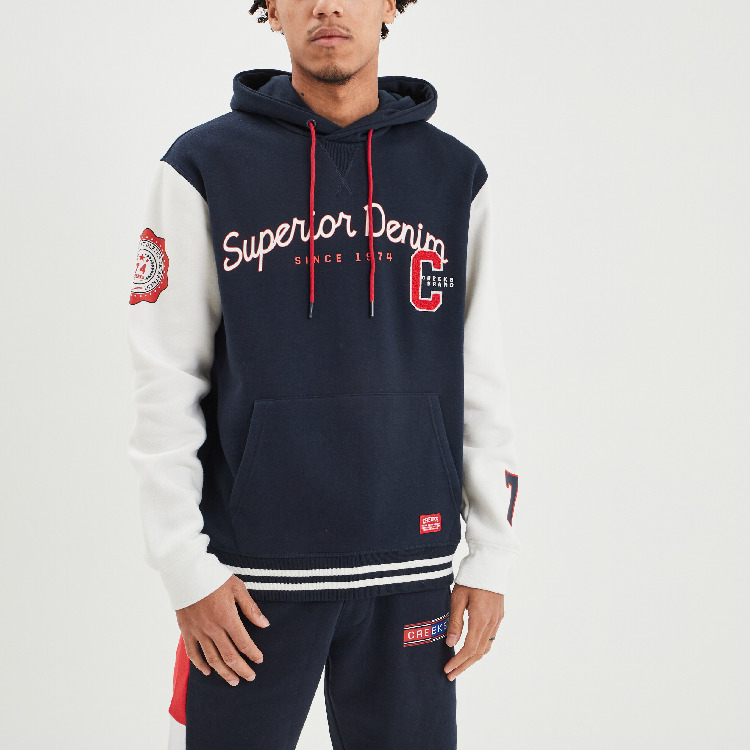Sweat à capuche hoodie Creeks bleu marine homme | La Halle
