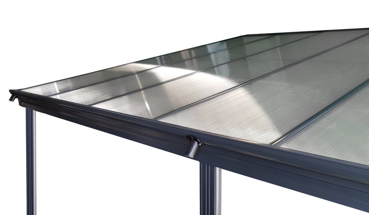 osoltus Vordach osoltus Alu Terrassenüberdachung Terrassendach Veranda grau 435x300 cm