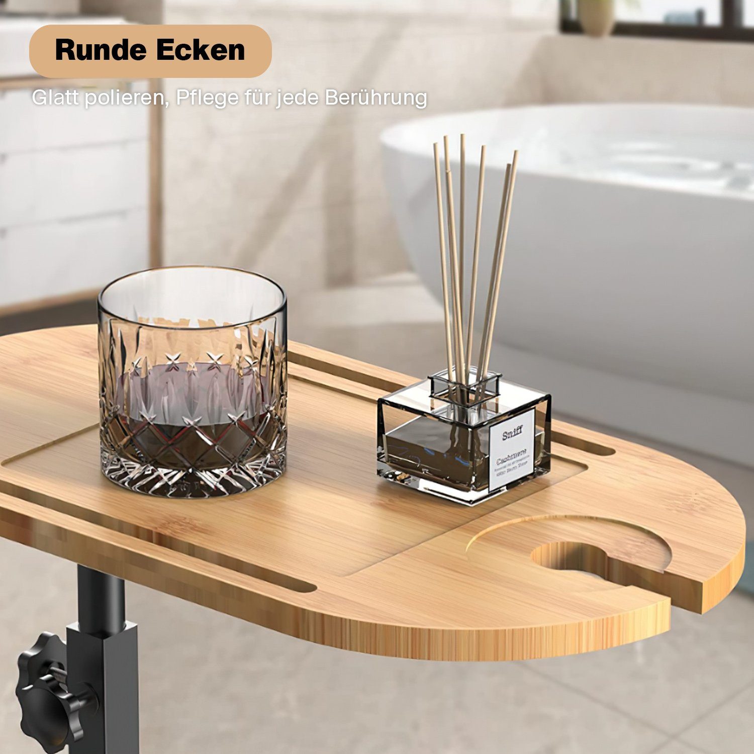 TOPMELON Beistelltisch Klappbarer Laptoptisch Sofatisch Wannenablage holz