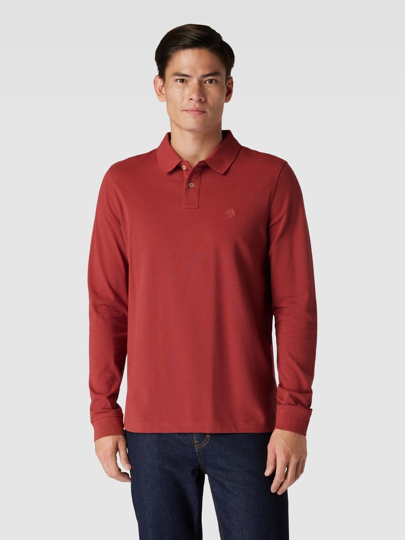 Poloshirt mit Logo-Stitching Modell 'THOMAS' in rostrot