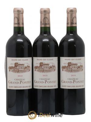 Château Grand Pontet Grand Cru Classé  2010 - Lot de 3 Bouteilles