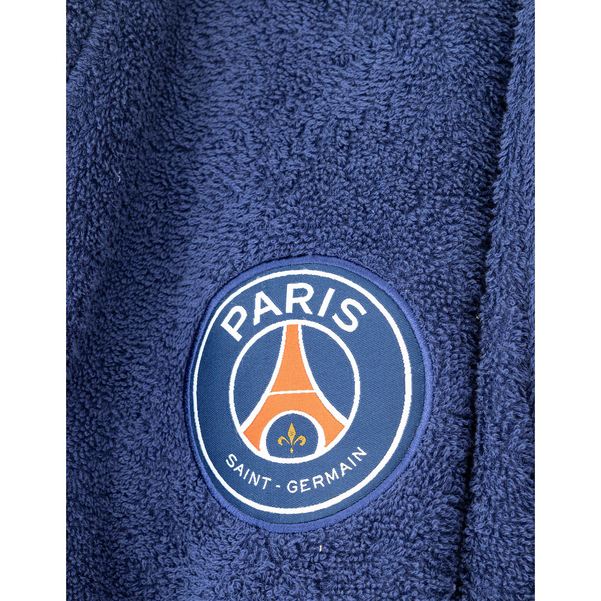 Peignoir de bain adulte PSG col kimono, éponge bouclette