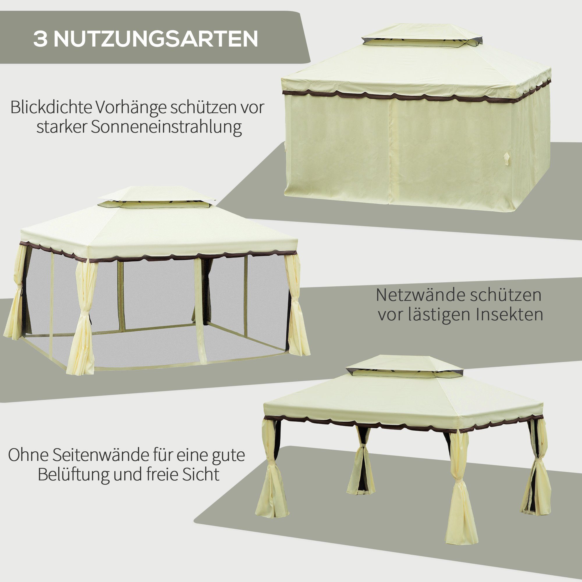 Outsunny Grillpavillon Gartenpavillon