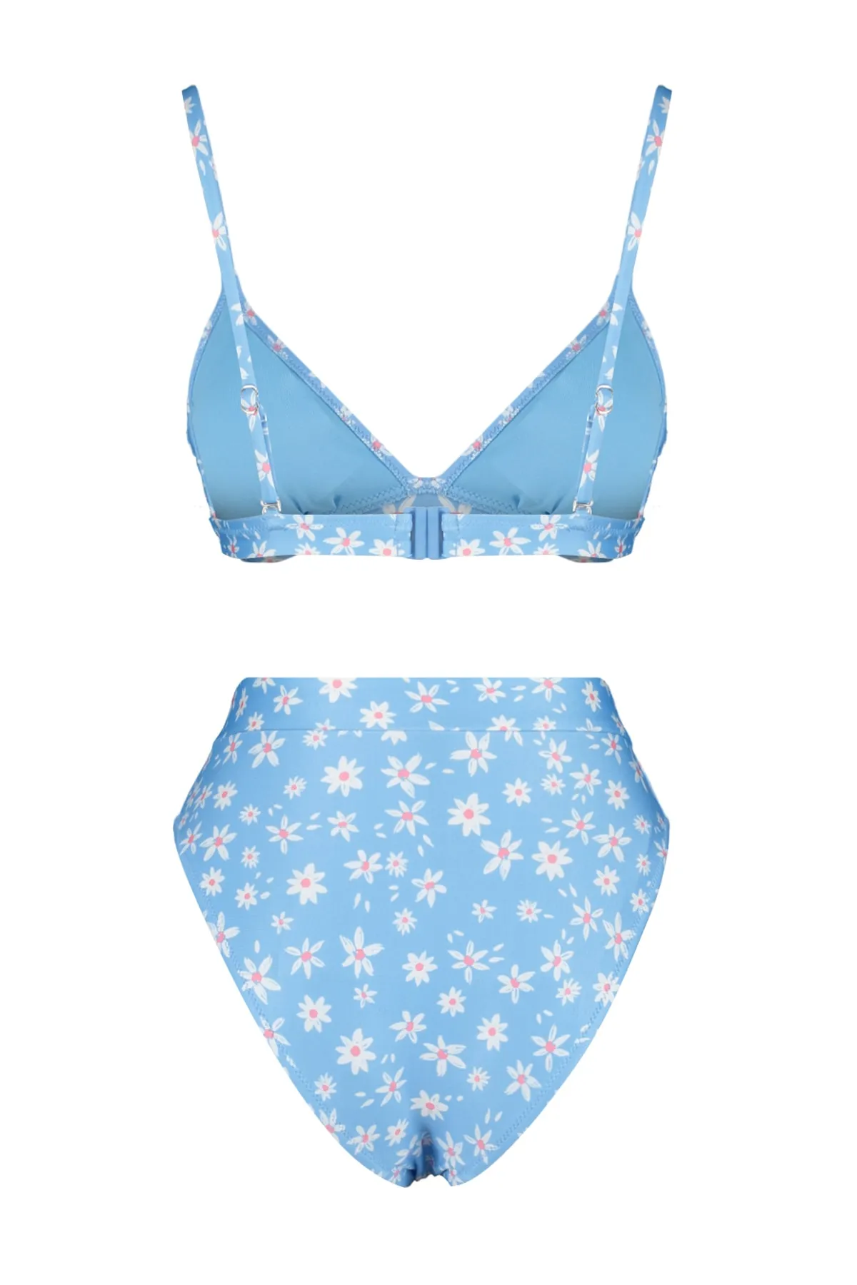 Trendyol Collection  Blaues dreieckiges Hipster-Bikini-Set mit hoher Taille und hohem Beinausschnitt TBESS22BT0016