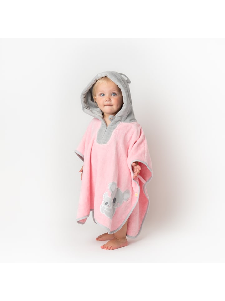 Schlummersack Frottee Badeponcho in Rosa-Weiß günstig kaufen