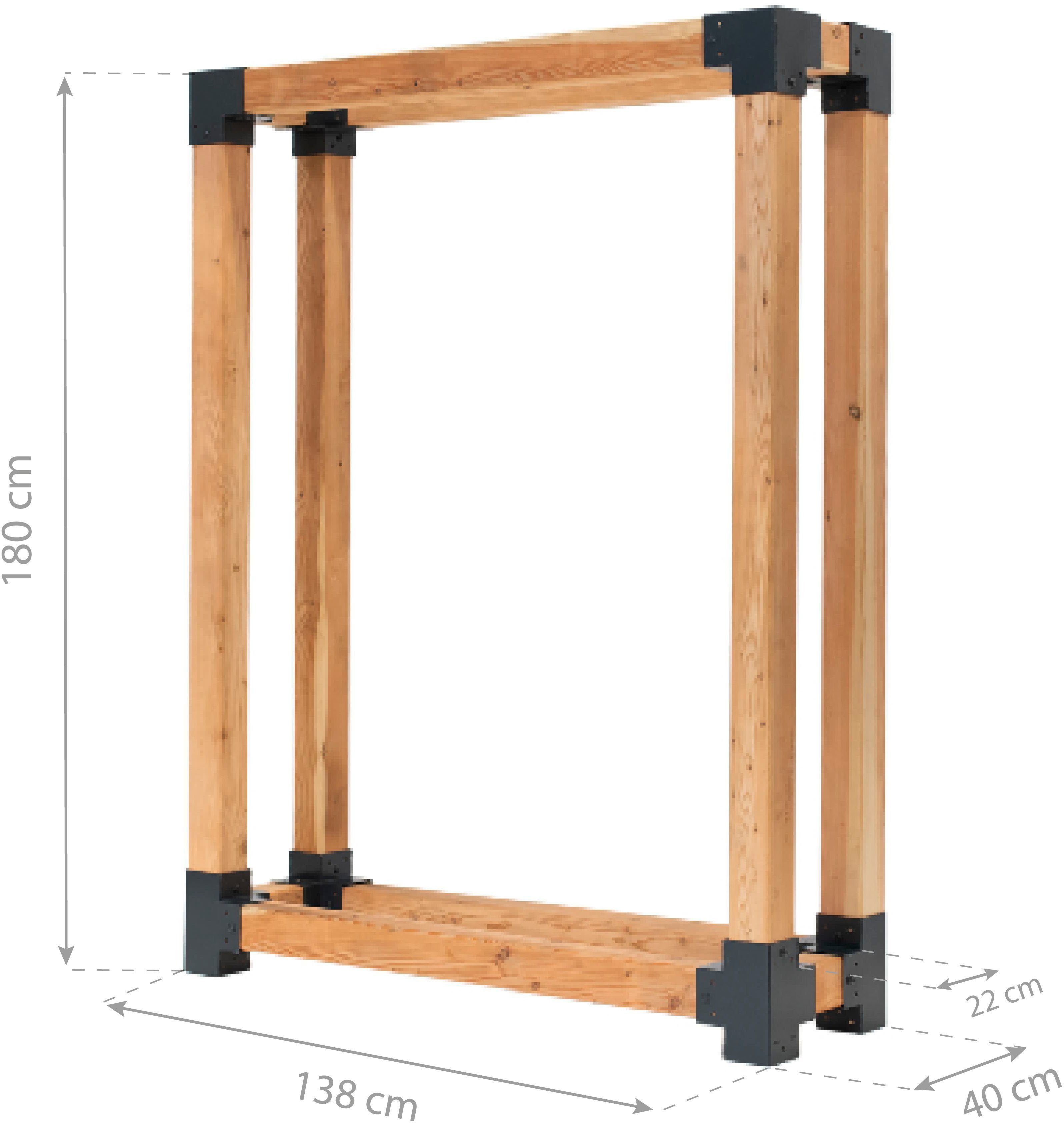 50NRTH Kaminholzregal Michel XL, BxTxH:138x40x180 cm