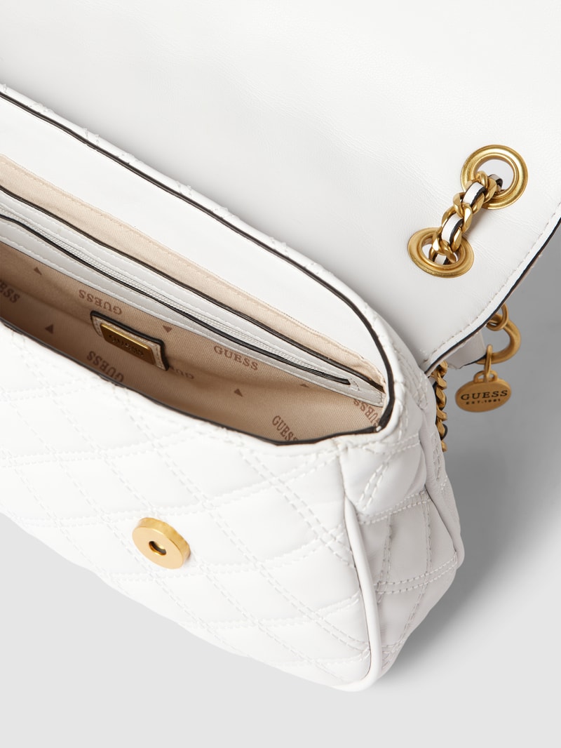 Crossbody Bag mit Label-Applikation Modell 'GIULLY' in weiß