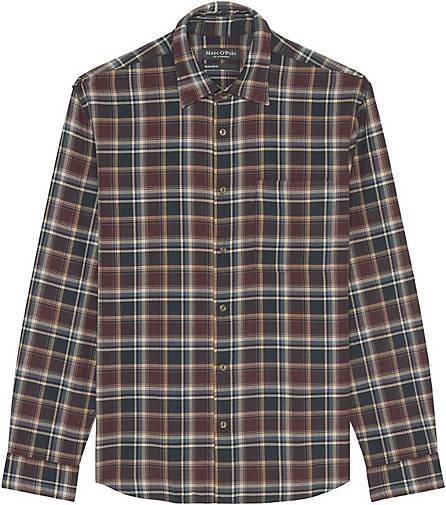 Marc O'Polo Herren Hemd Regular Fit Langarm