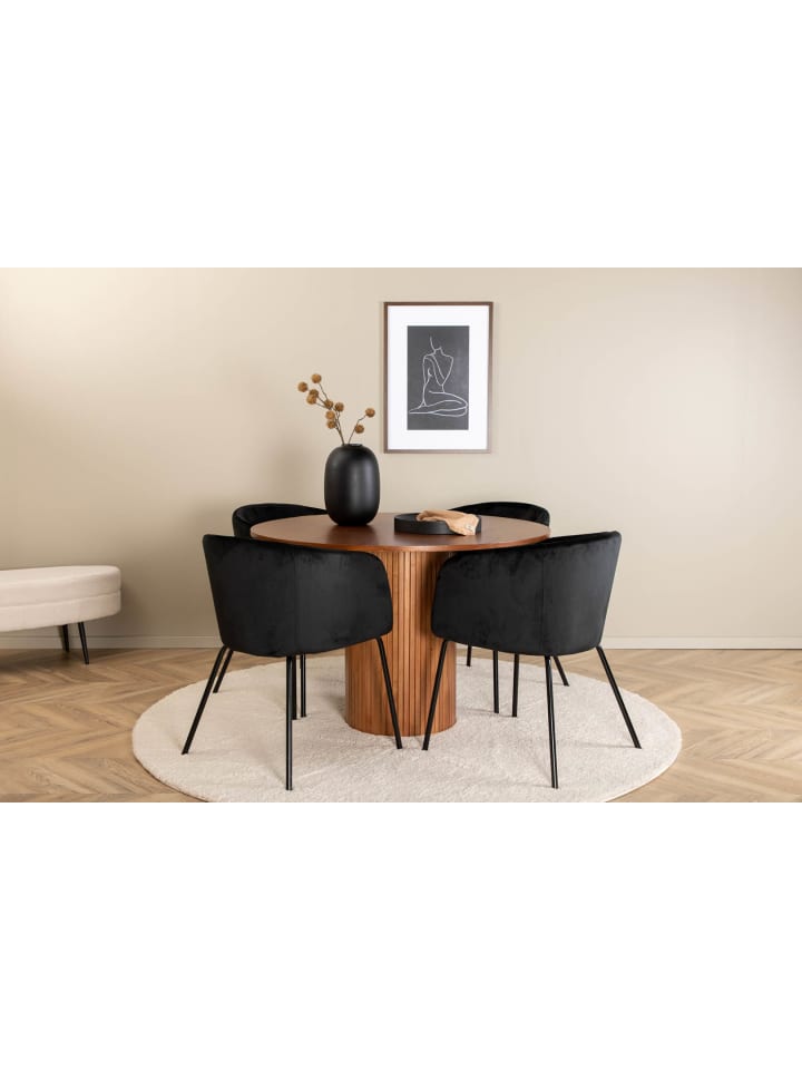 ebuy24 Essgruppe Bianca 21 Schwarz 110 x 110 cm günstig kaufen onesize