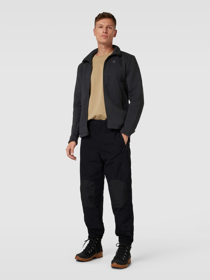 Jacke mit Label-Stitching Modell 'OBERAU' in schwarz