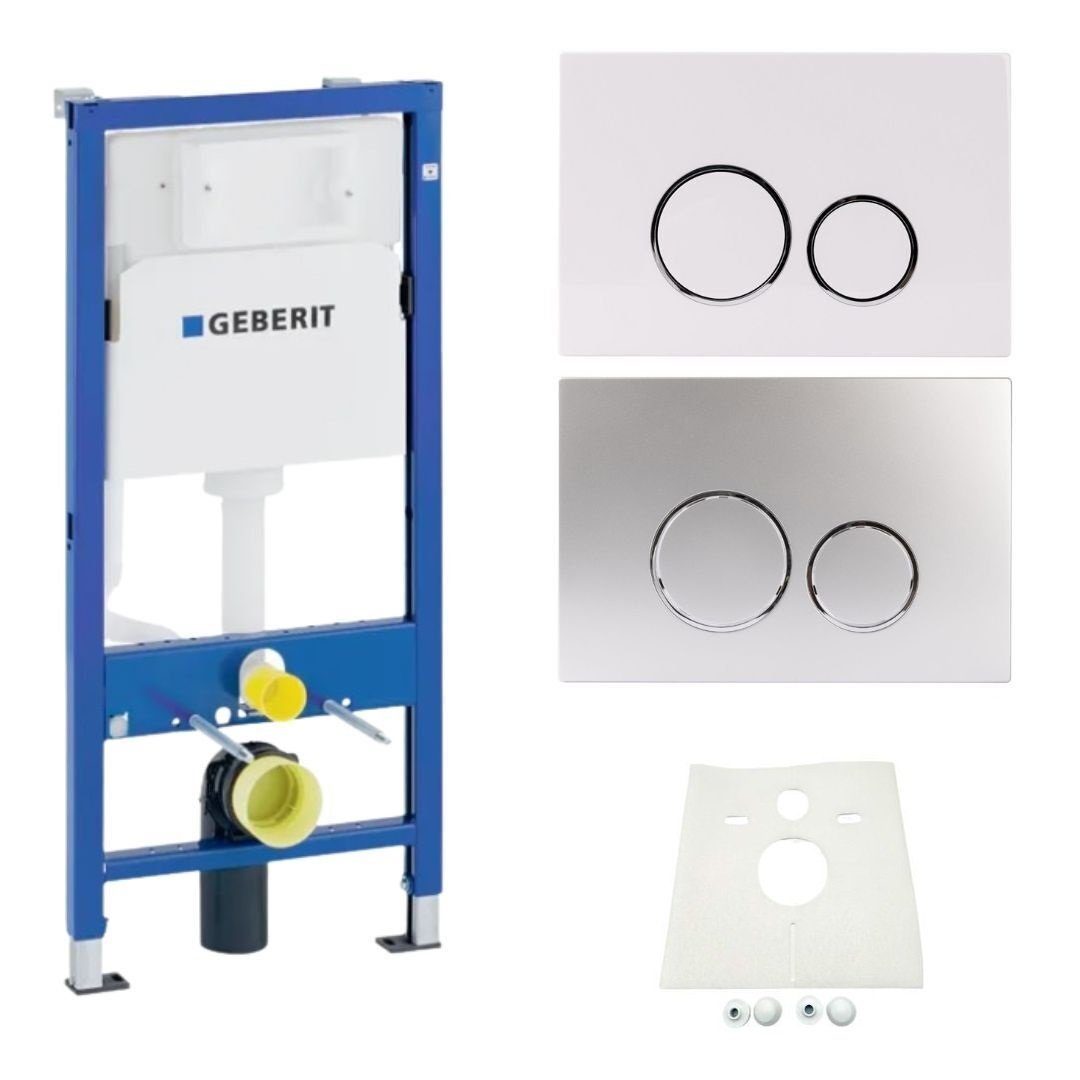 GEBERIT Vorwandelement WC Geberit Duofix Vorwandelement WC Betätigungsplatte, Komplett-Set, Mit Schallschutzset