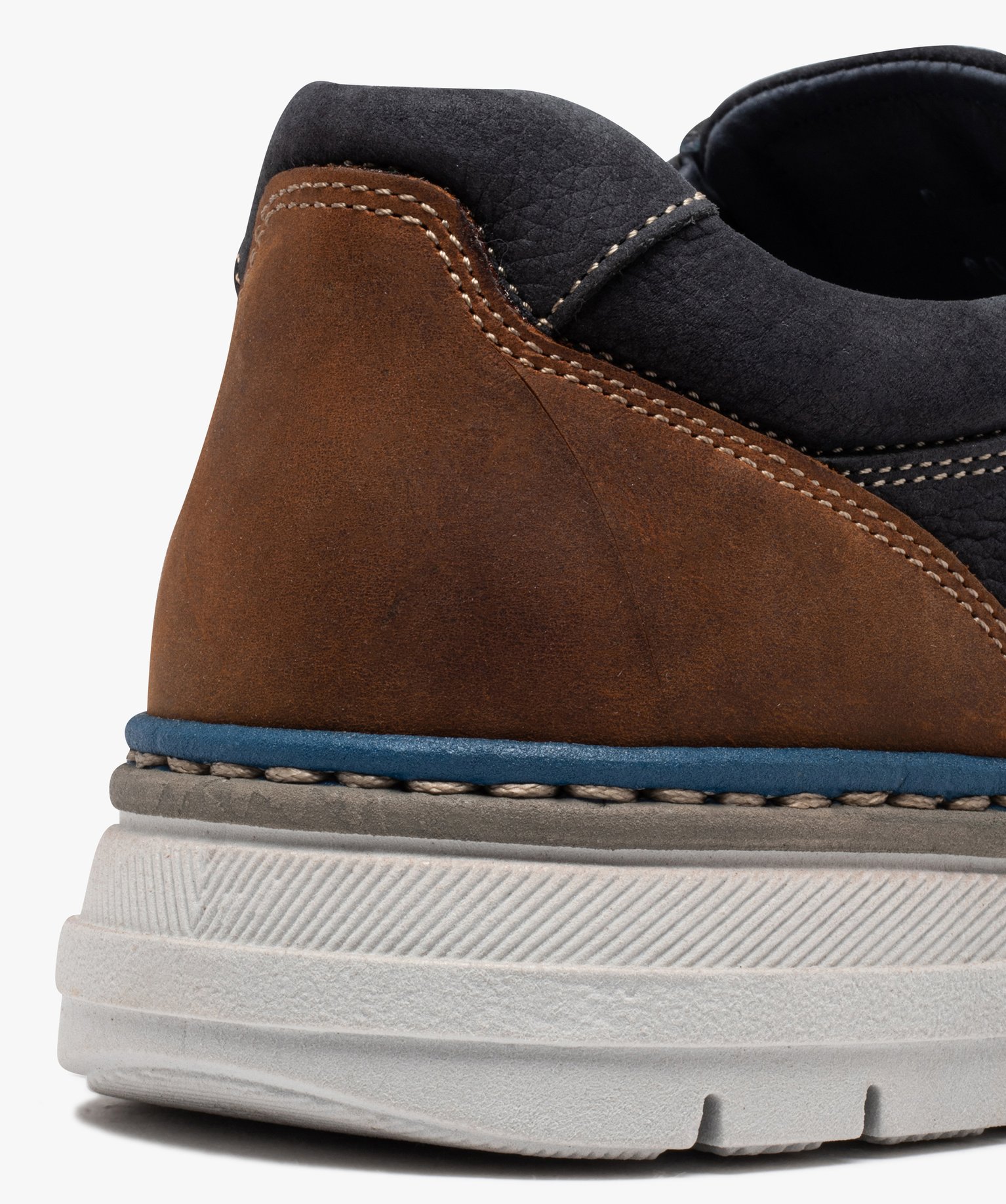 Derbies homme confort dessus cuir uni fermeture lacets marine | GEMO