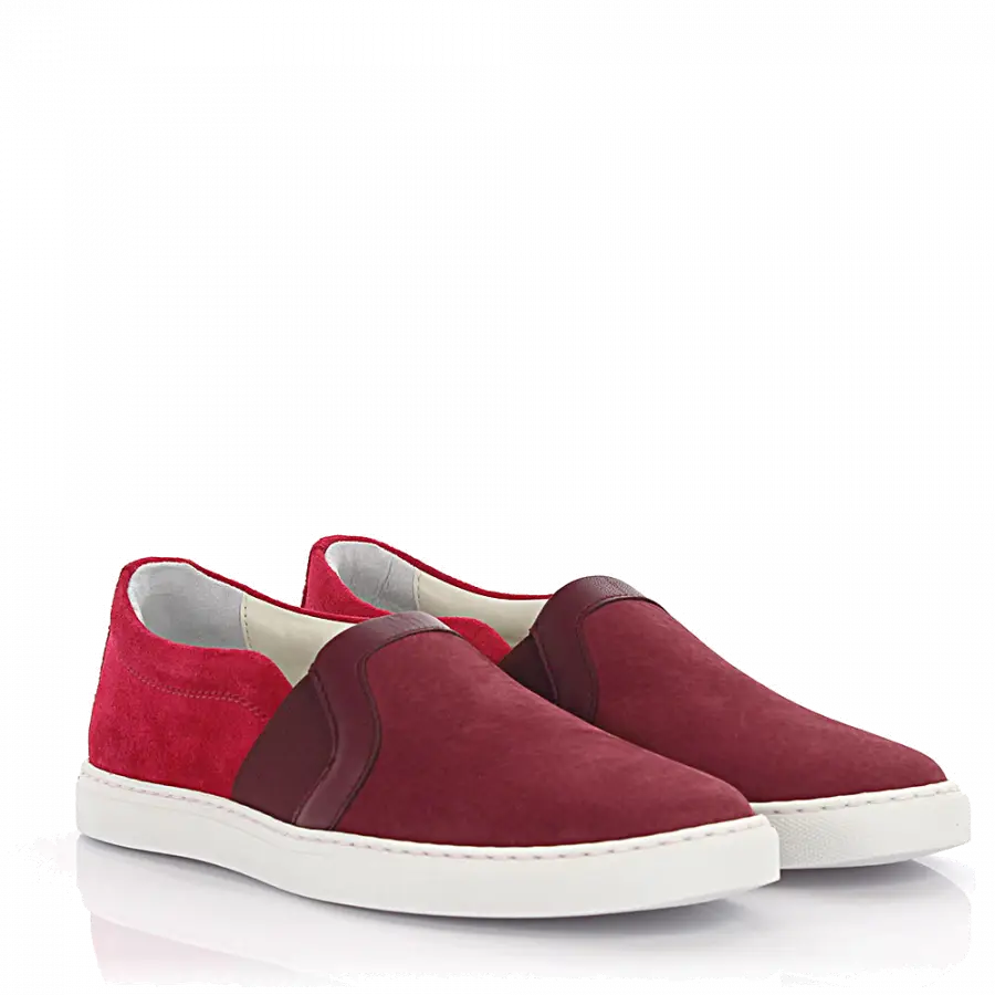 Lanvin - Slip-on Sneaker Leder Veloursleder rot - rot