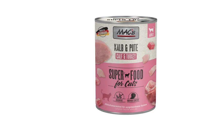 MAC's CAT Katzennassfutter Monoprotein Frische Pute 400 g