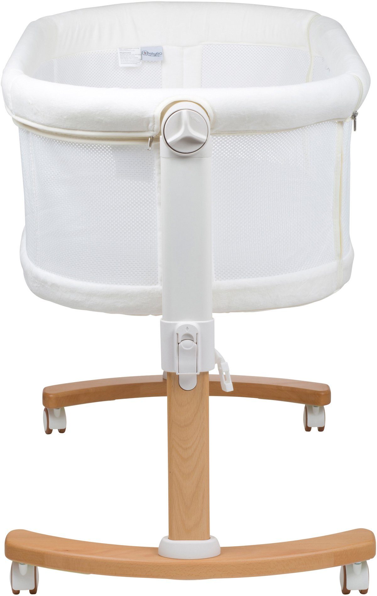BabyGo Beistellbett Amila, beige white, mit Schaukelfunktion