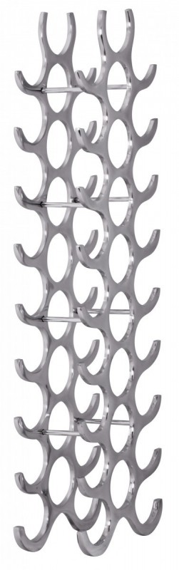 Wohnling Weinregal Design 98 cm für 27 Flaschen Aluminium Silber
