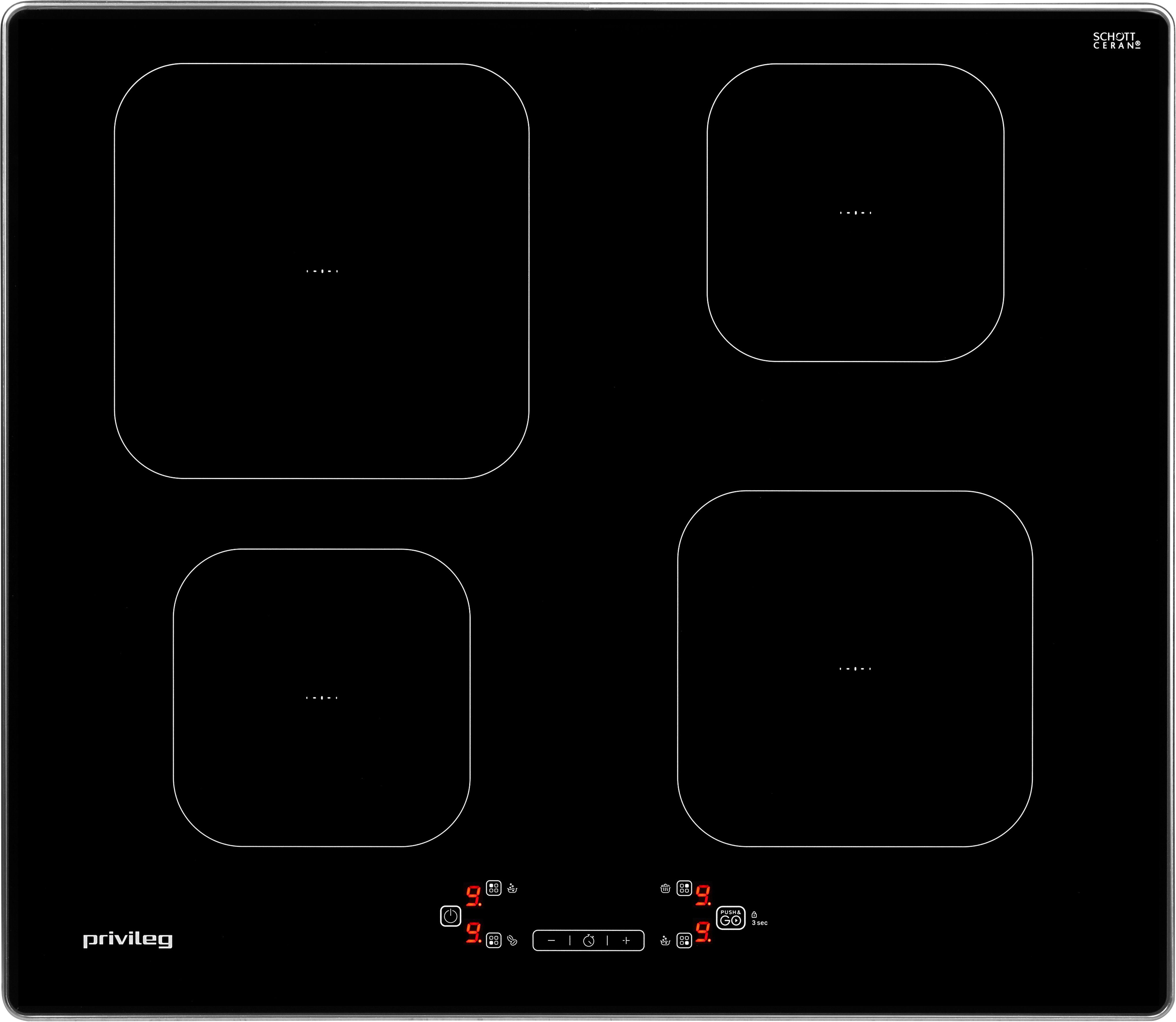 Privileg Backofen-Set BAKO Turn&Go Steam 600, mit Backauszug, Hydrolyse, mit Dampffunktion und Induktion