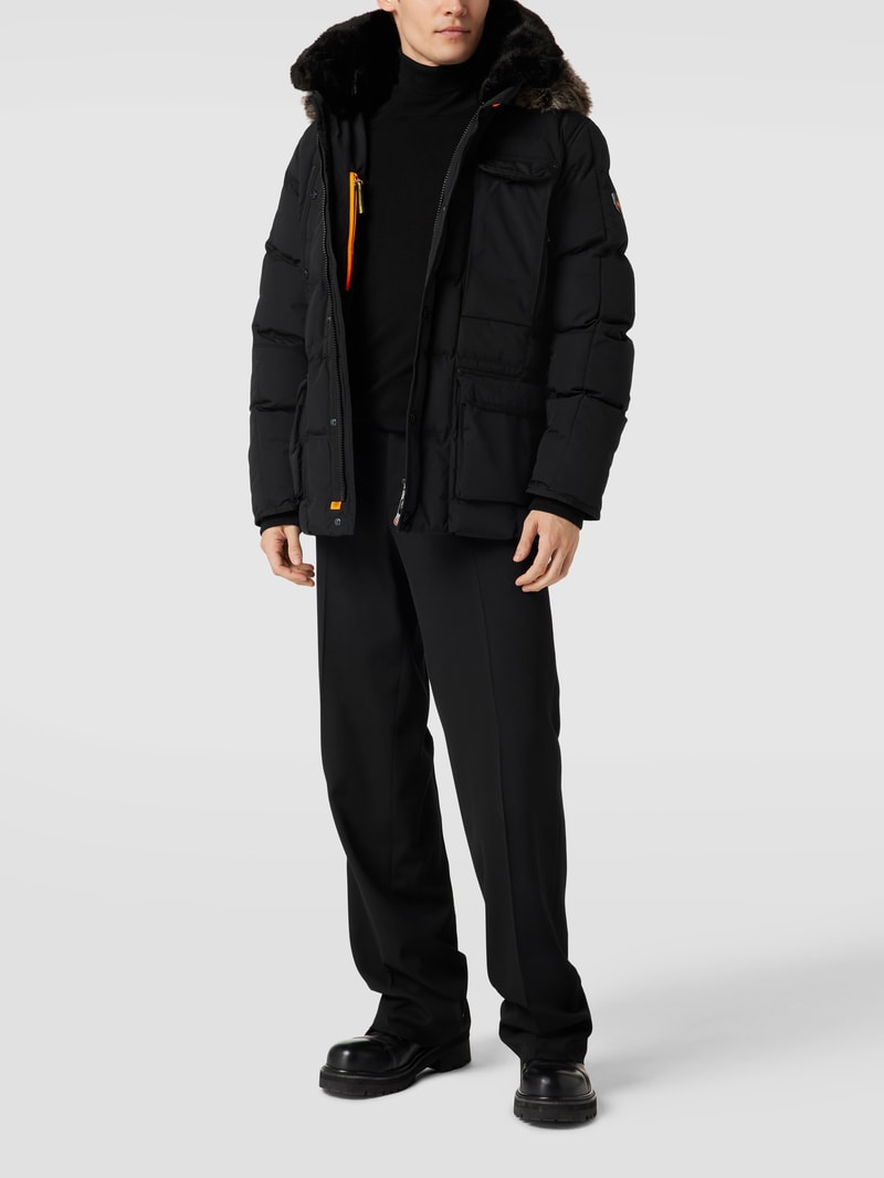 Steppjacke mit Kunstpelzkragen Modell 'MARVELLOUS' in schwarz