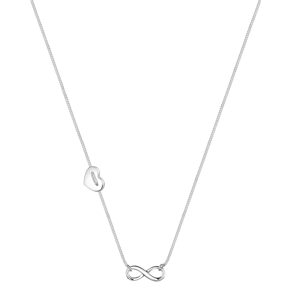 Elli Elli Collier Femmes Pendentif Infinité Cœur Filigrane en Argent Sterling 925 Bijoux