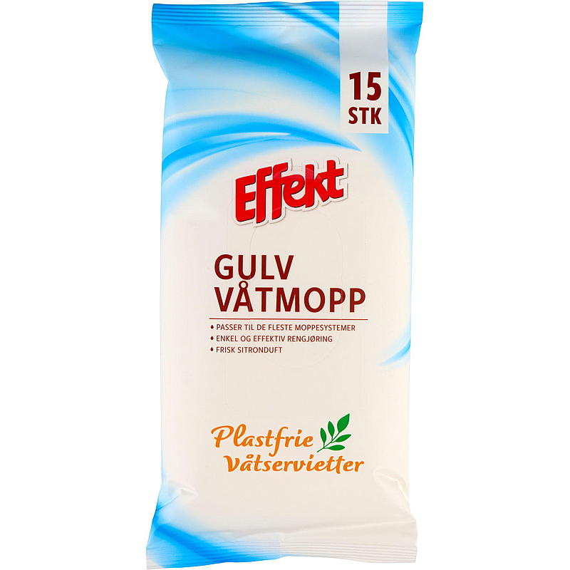 Effekt Våtmopp engangs 15 stk plastfri Effekt