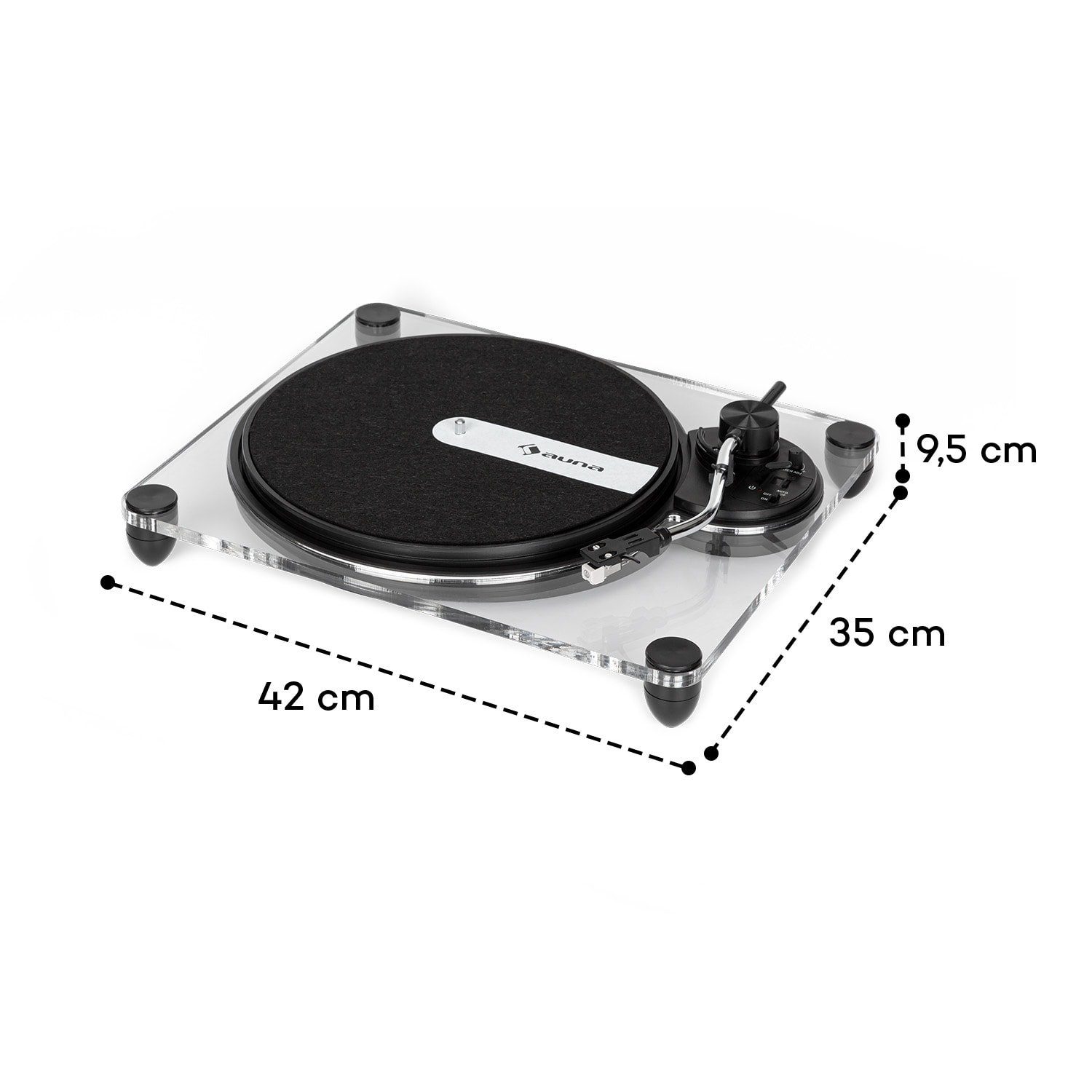 Auna Pureness Plattenspieler (lässt sich per AUX mit einer Anlage und per USB mit dem PC verbinden)