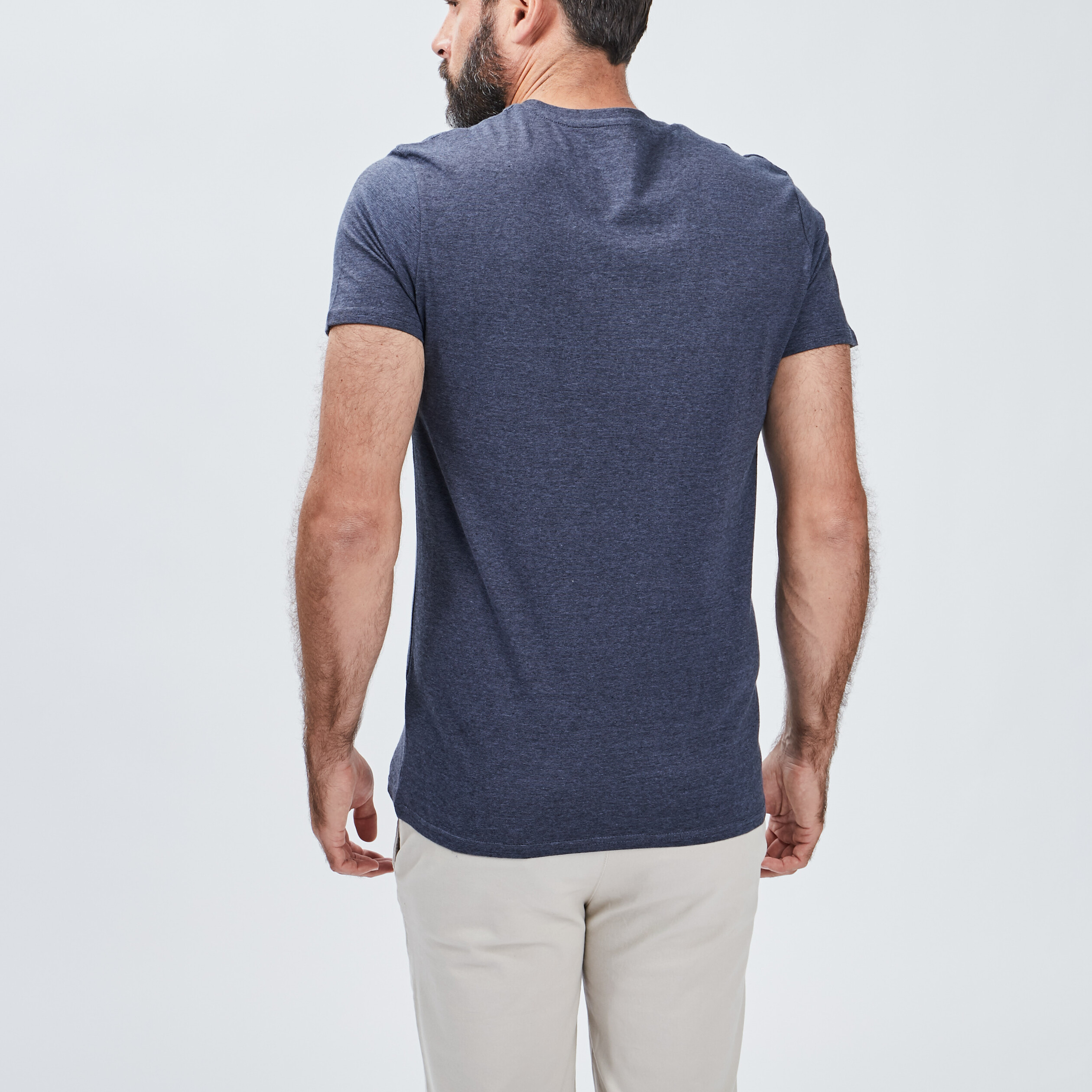 T-shirt coton manches courtes bleu marine homme | La Halle