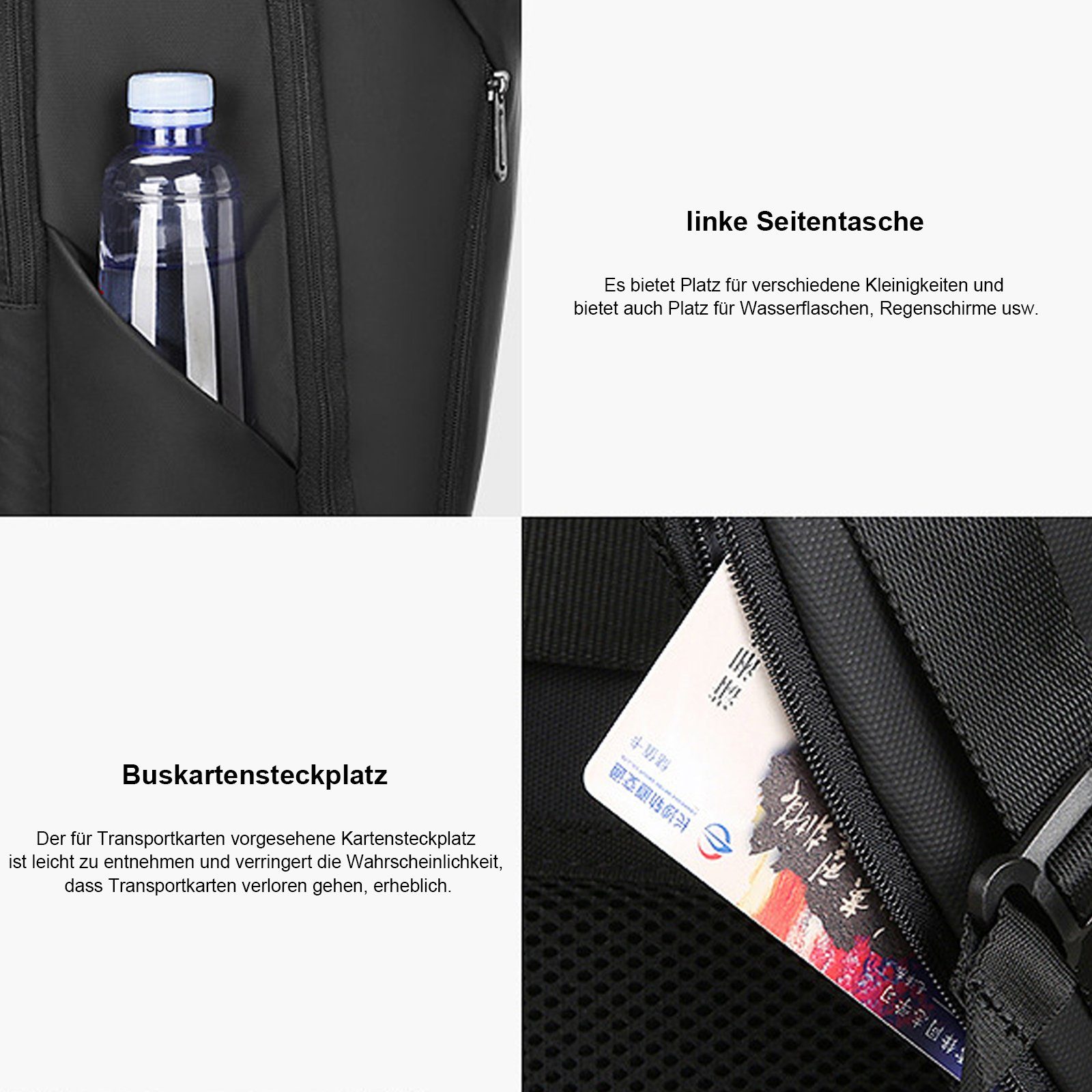 OKWISH Reiserucksack Laptoprucksack Laptop Rucksack Rucksäcke Freizeitrucksack Laptoptasche (Reisen Notebook Laptop Tasche Schule Uni Rucksack Handgepäck, mit USB-Lade-Anschluss, Anti-Diebstahl, Backpack mit Laptopfach), für Herren Damen Jungen Teena