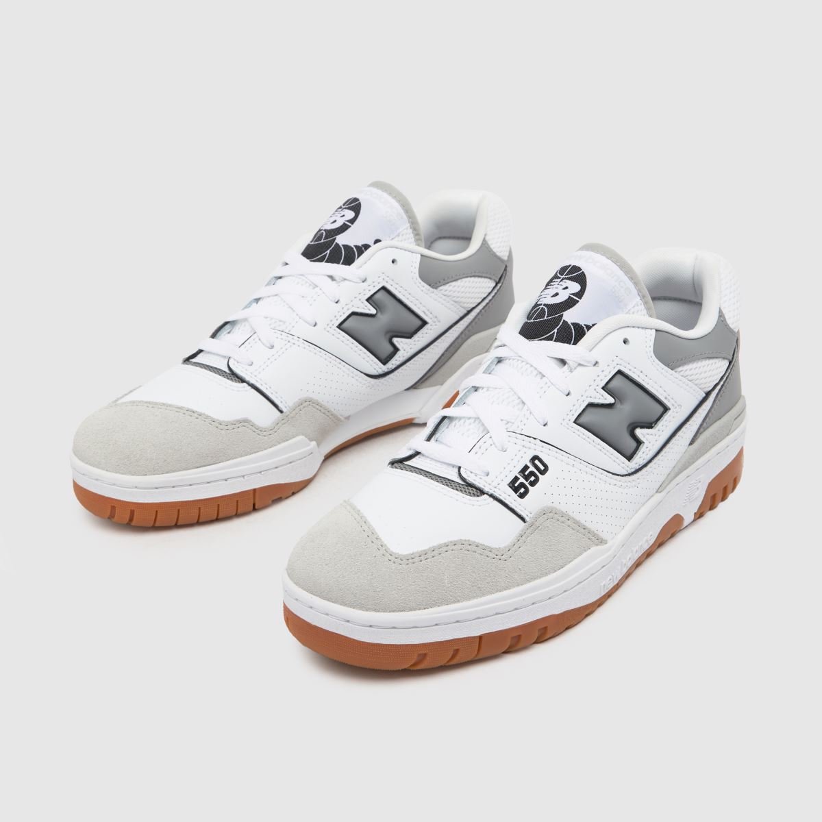 New Balance bb550 träningsskor i vitt och grått