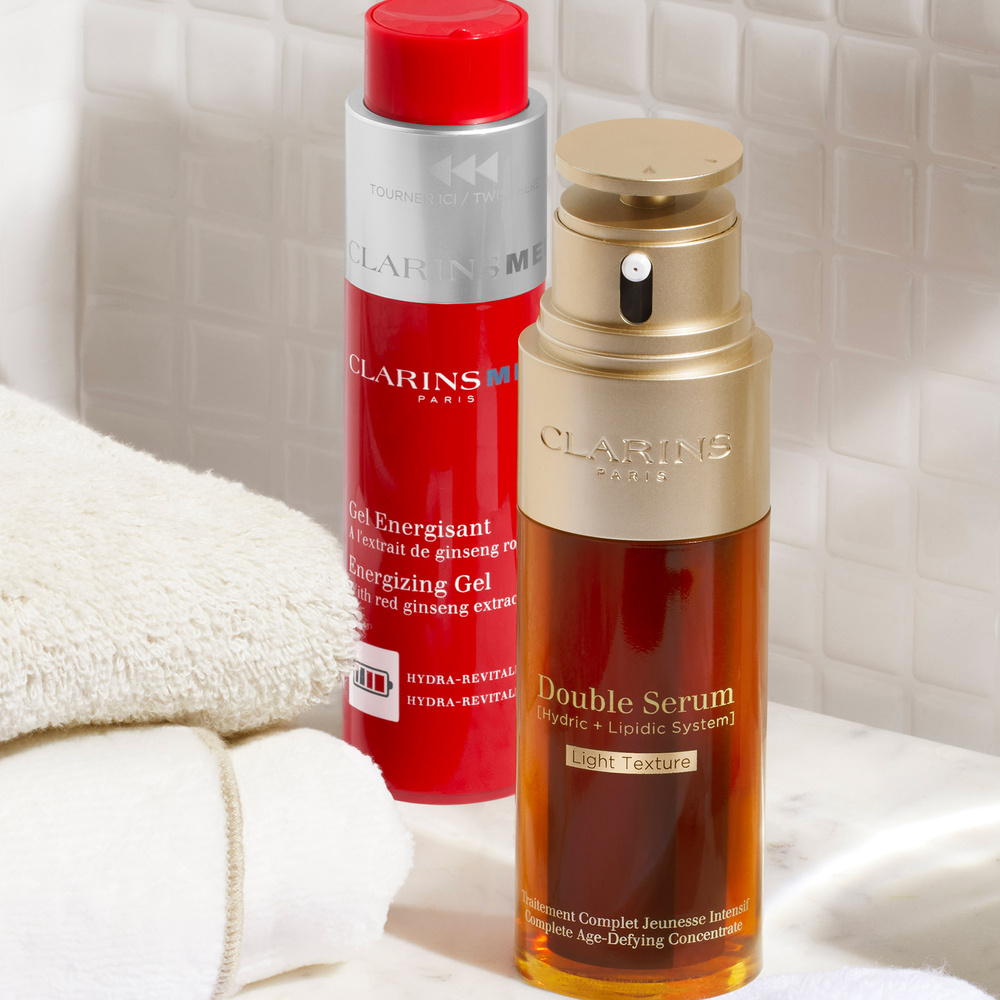 Clarins Double Serum Light texture Traitement Complet Jeunesse Intensif Sérum anti-âge texture légère