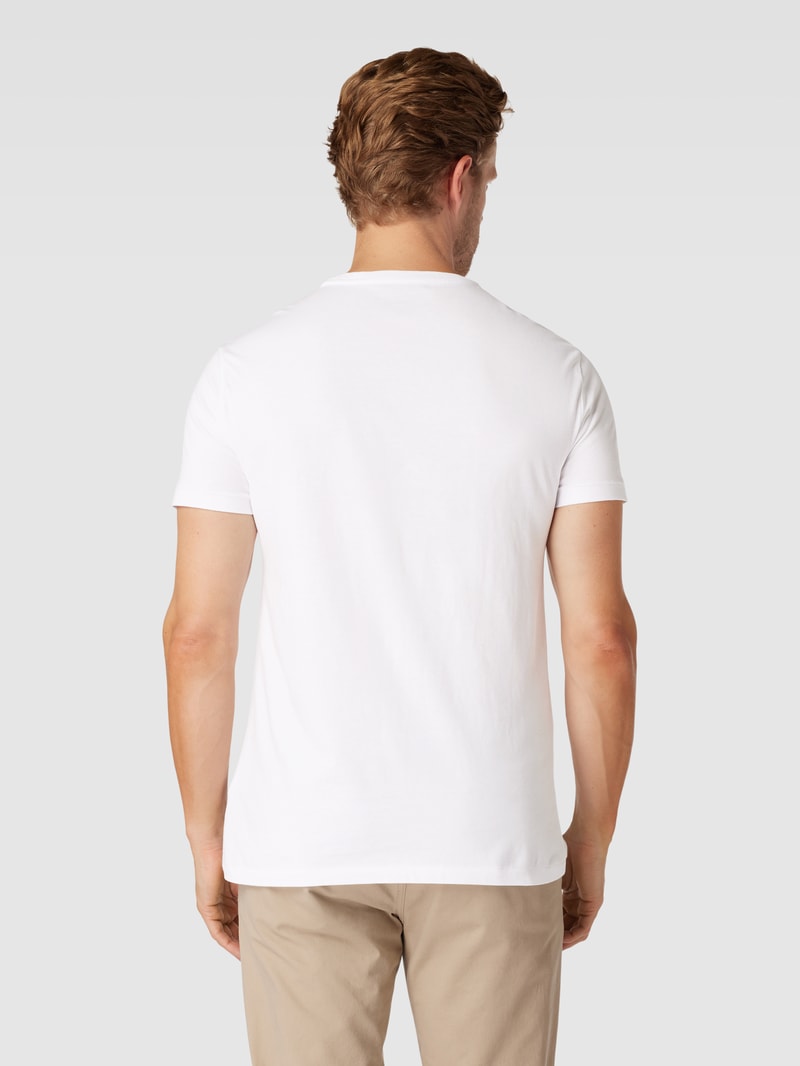 T-Shirt mit Logo-Stitching in weiß