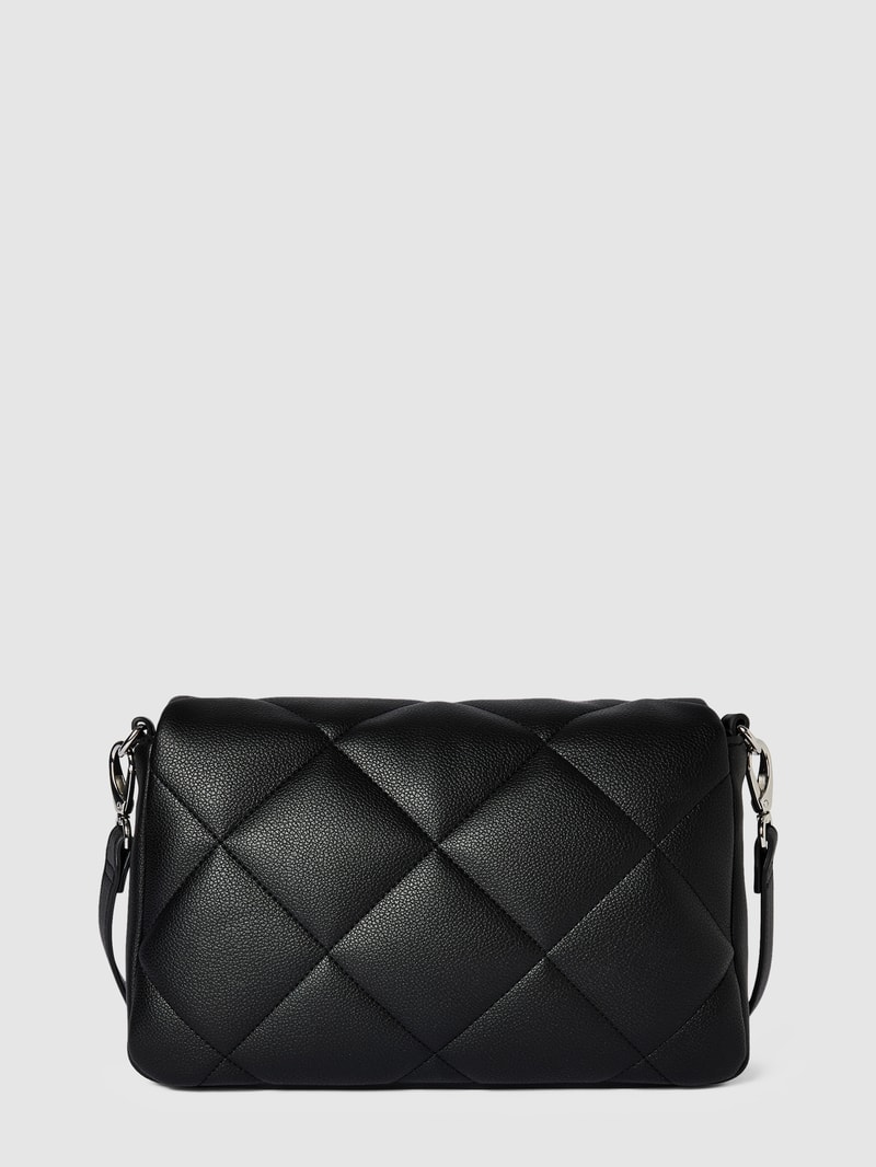 Clutch in Leder-Optik mit Steppnähten Modell 'COLD' in schwarz