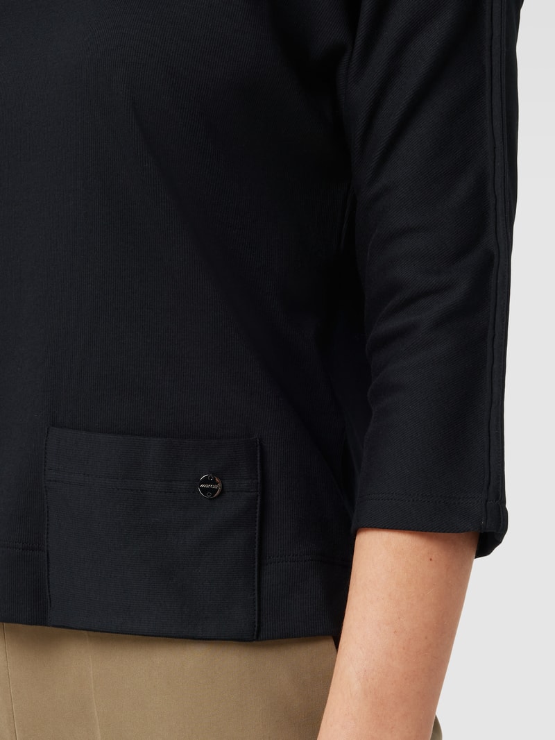 Lonsgsleeve mit Rundhalsausschnitt in schwarz