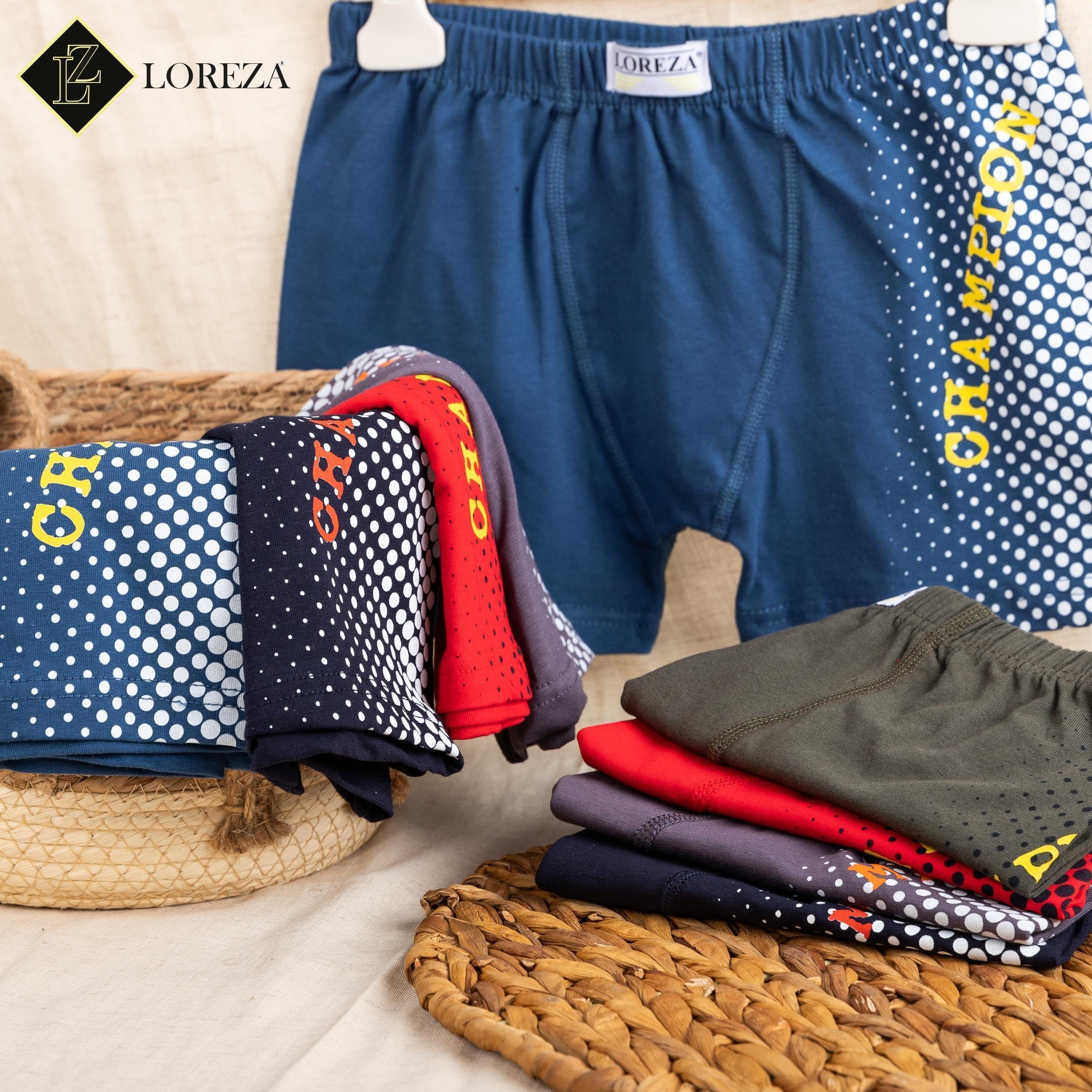 LOREZA Boxershorts 10er Pack Jungen Boxershorts - Champion- 92-170 (Spar-Packung, 10-St)