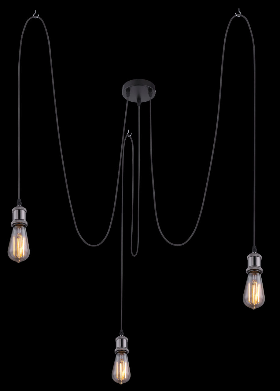 Globo Lighting - OLIVER - Hängeleuchte Metall schwarz, 3x E27