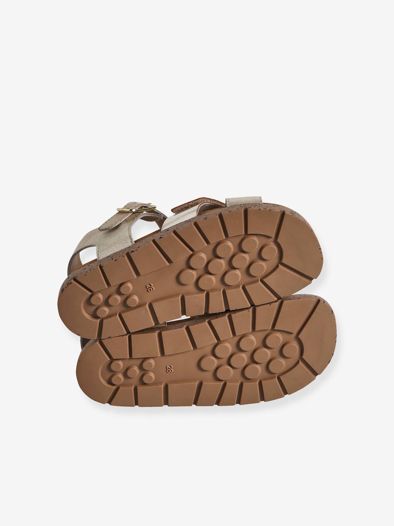 Vertbaudet Kinder Sandalen in Glanz-Optik - gold