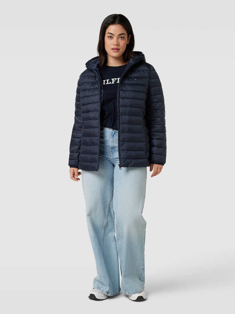 PLUS SIZE Steppjacke mit Kapuze in marineblau