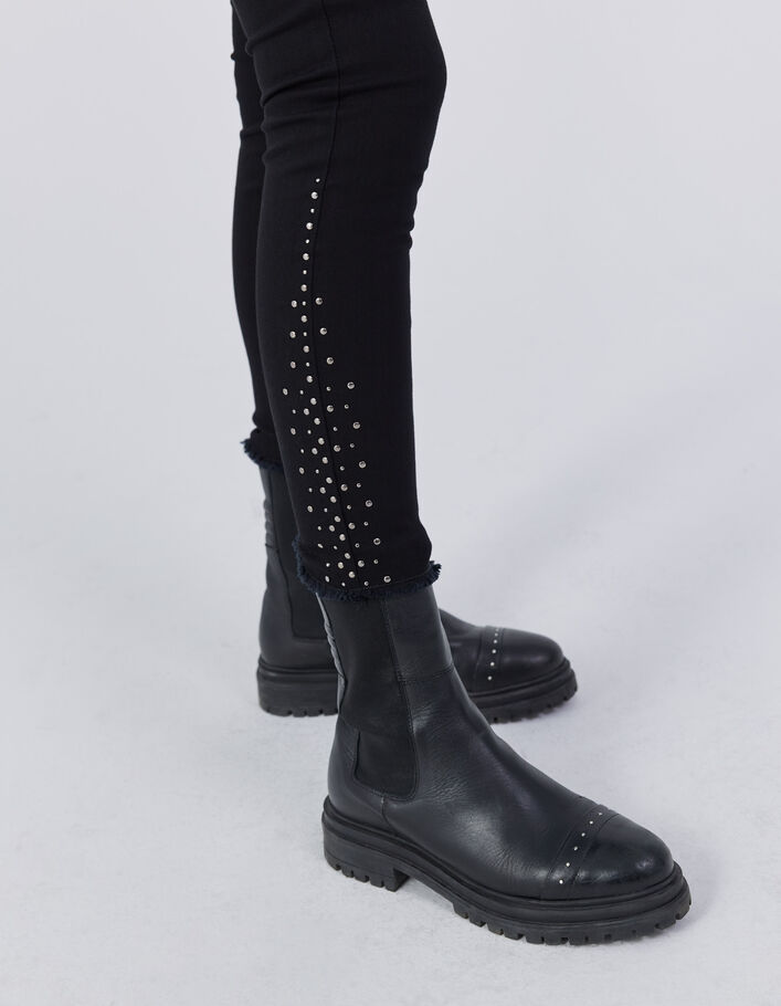 Jean slim noir sculpt up intense black clous bijoux femme