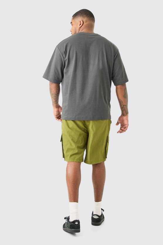 Plus Ofcl Nylon Cargo-Shorts mit elastischem Bund